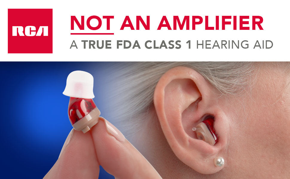 The RCA Hearing Aid In-Ear Canal Design w/ Charging Case
