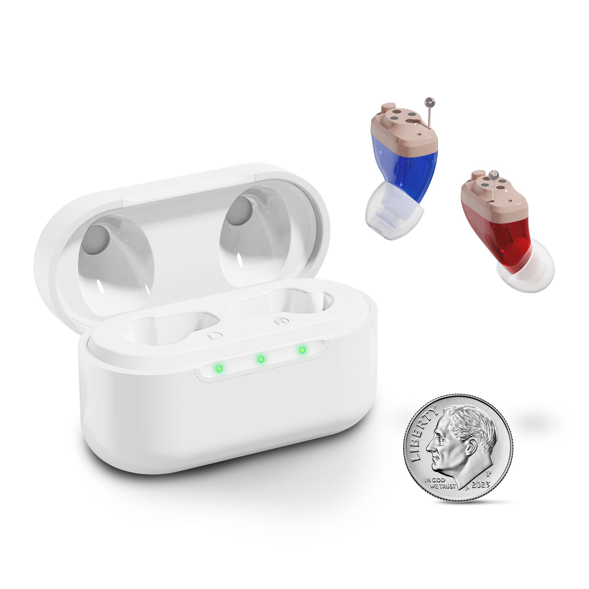 The RCA Hearing Aid In-Ear Canal Design w/ Charging Case